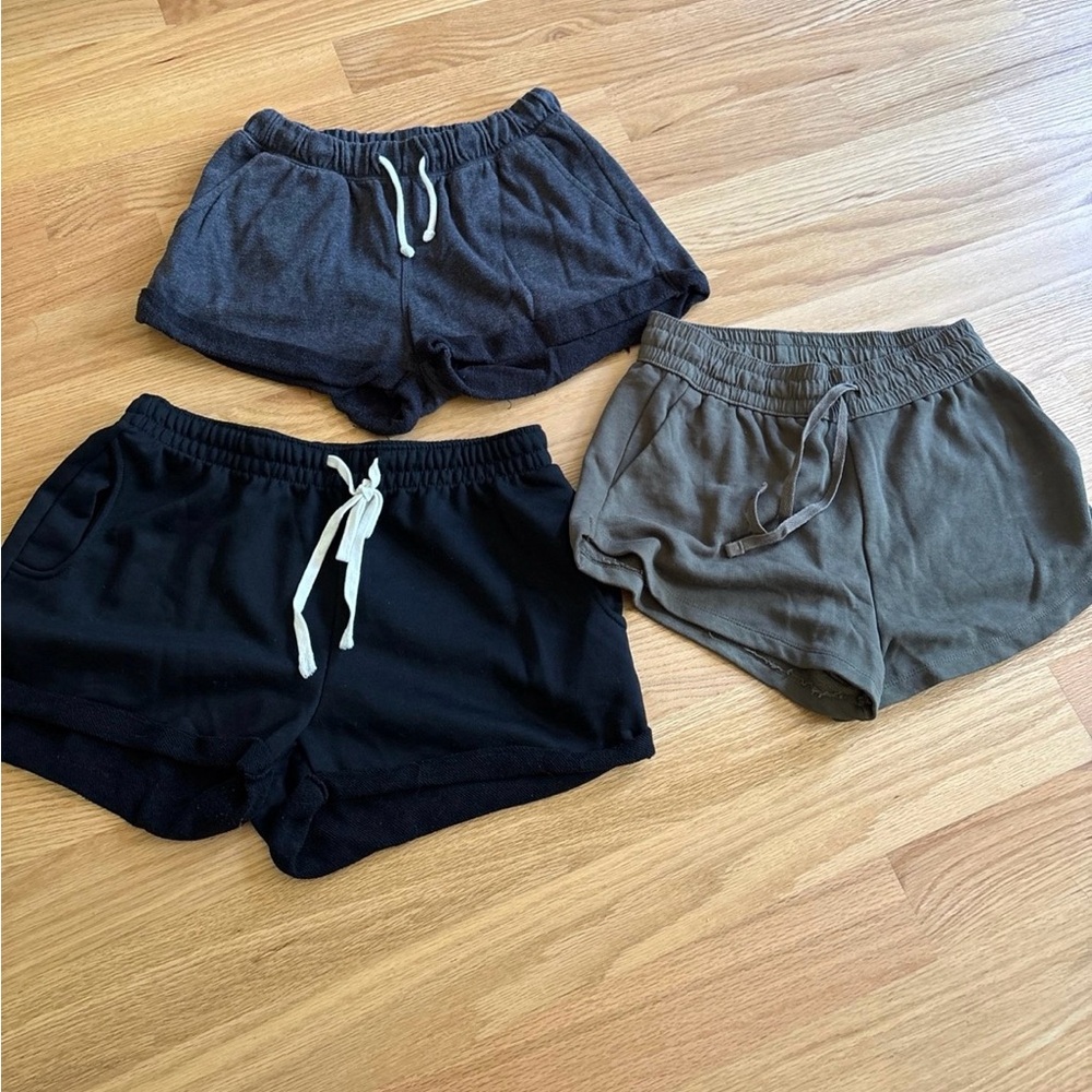 Women's Athletic Shorts - Black, Gray, and Brown - set of 3